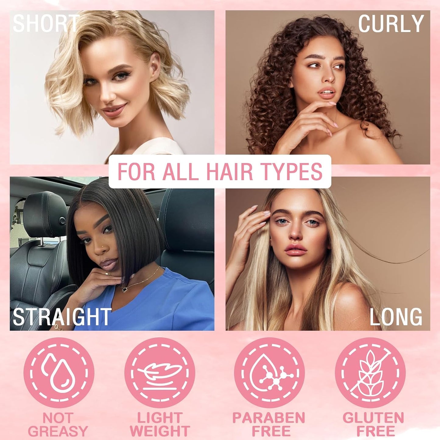 Keratin Protein Hair Serum Keratin Styling & Moisturizing Oil - anti Frizz Control Nourishes & Repair Keratin Serum Oil for Dry Damaged Hair Heat Protectant Serum for Shine Prevent Hair Burns (Rose)